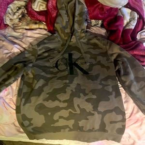 Nice Calvin Klein army color jacket with hoodie